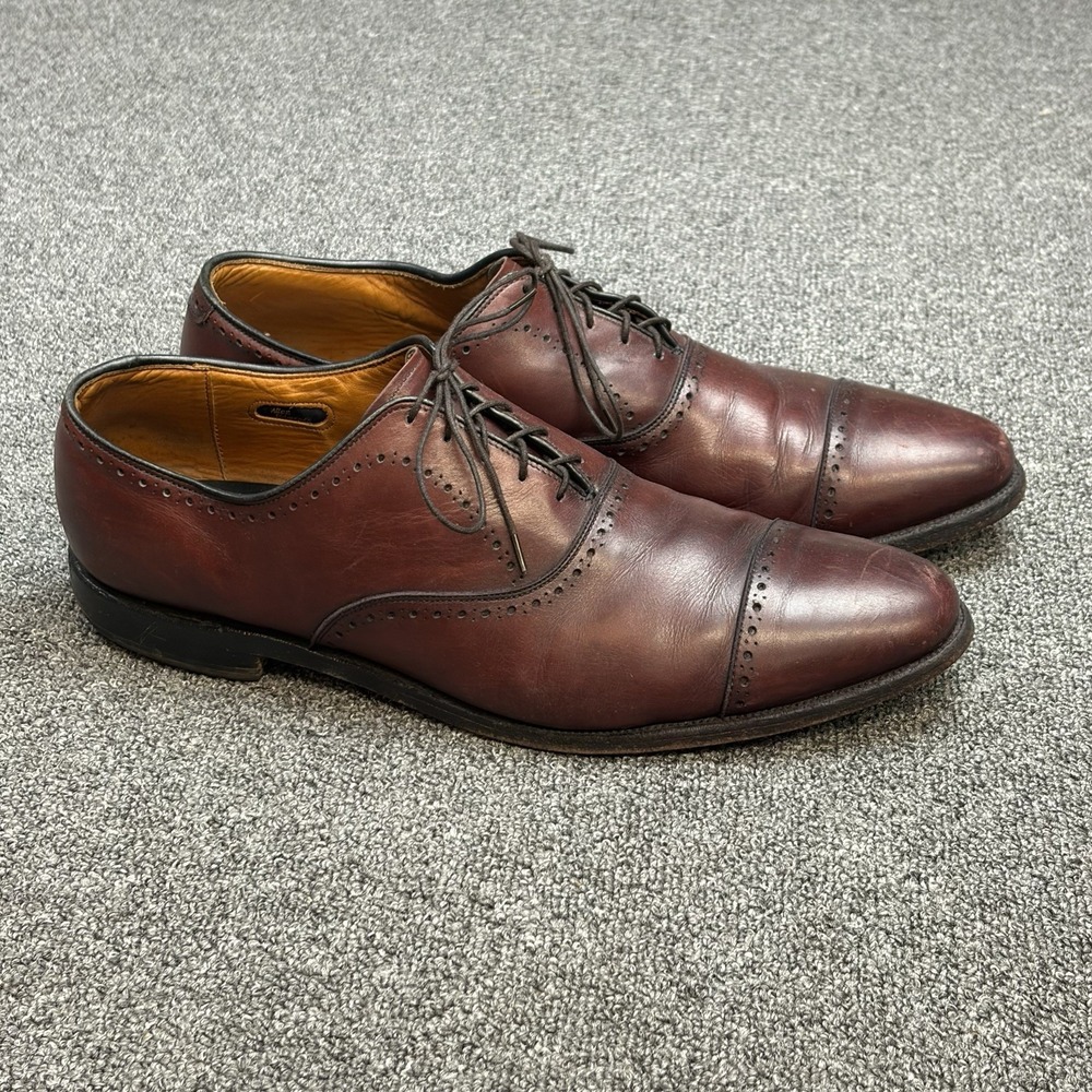 Allen Edmonds Hale Oxford Cap Toe Dress Shoes Mens Size 14 B Burgandy Red Derby